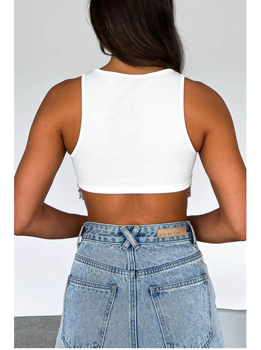Rhinestone shortsleeved
