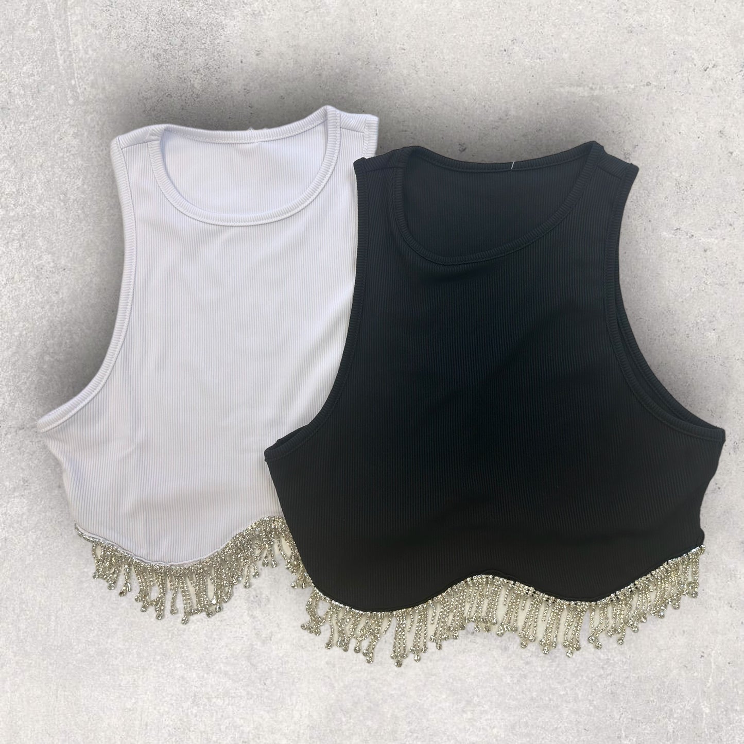 Rhinestone shortsleeved