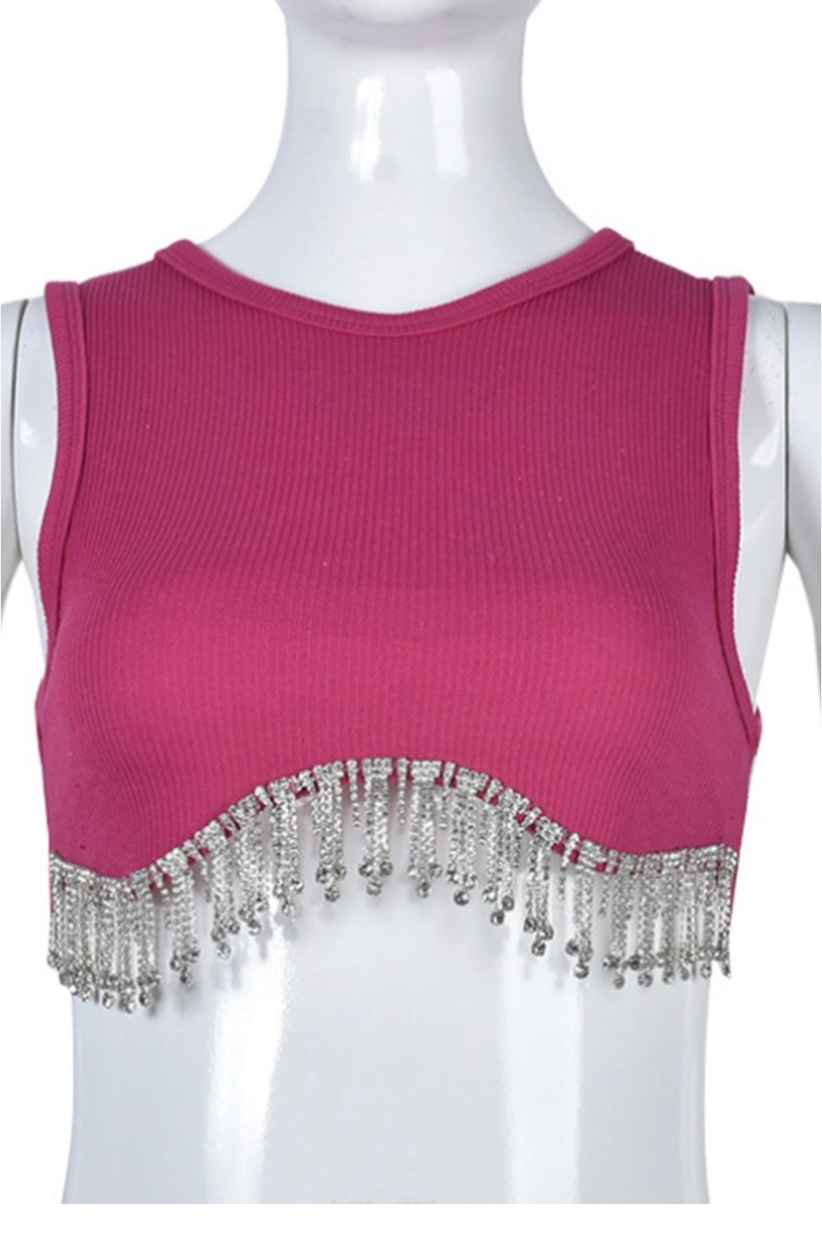 Rhinestone shortsleeved