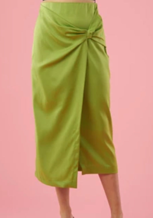 Lime wrap skirt