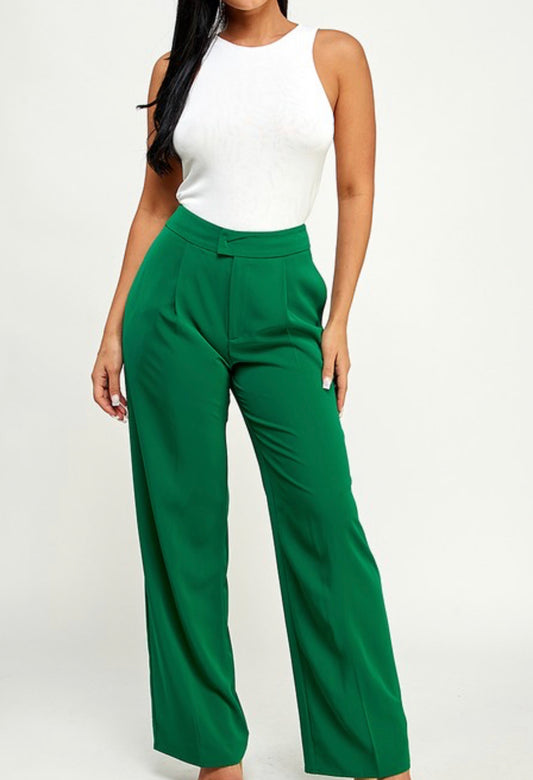 Green wide pants