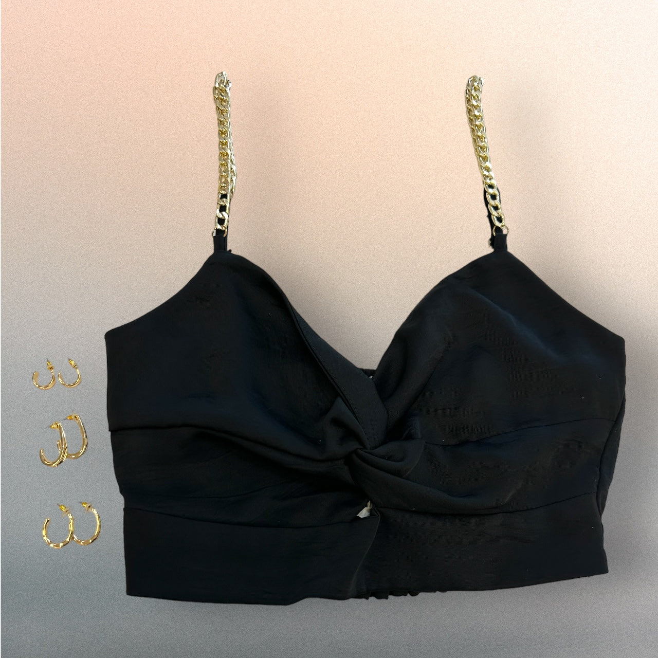 black knotted crop top