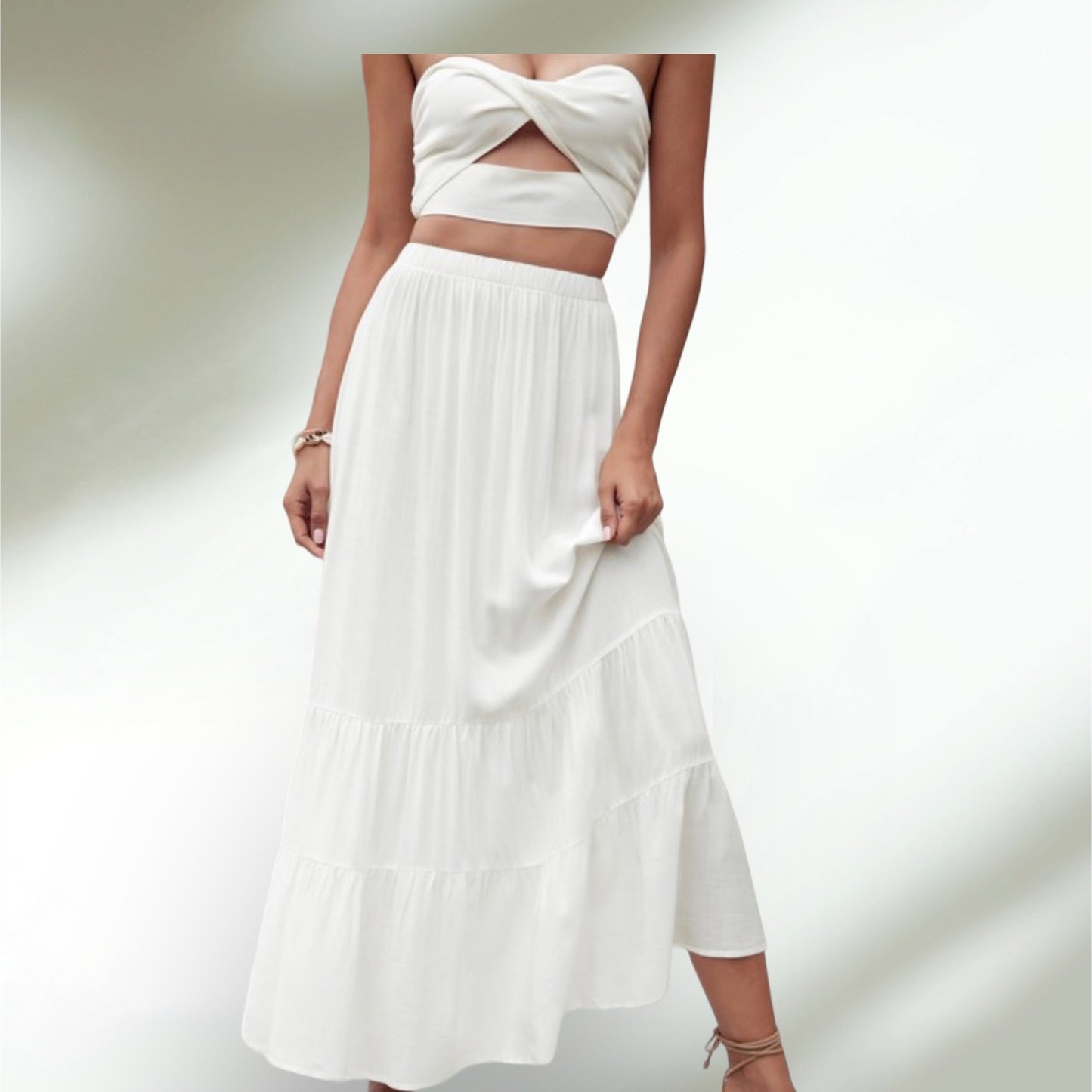 White skirt set