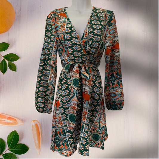 Mid Length Print Dress